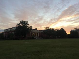 Rutherford Hall at sunset