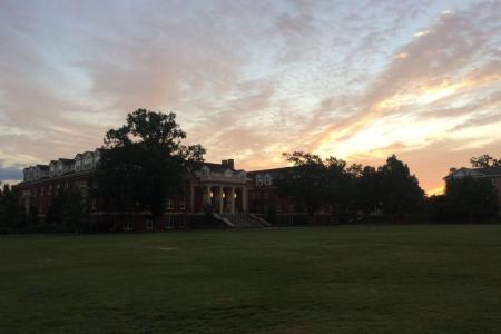 Rutherford Hall at sunset