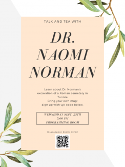 Talk & Tea with Dr. Naomi Norman poster