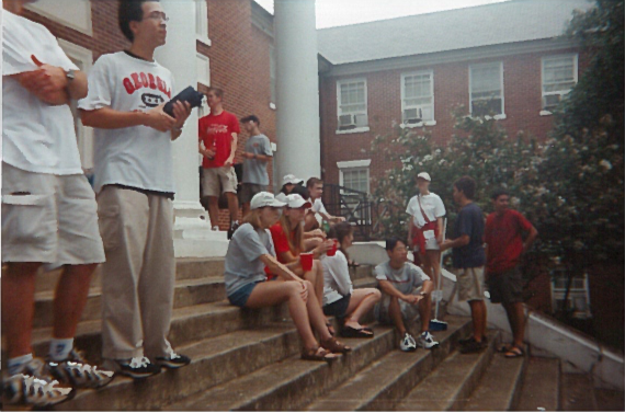 FRC BBQ outside old Rutherford in the early 2000s