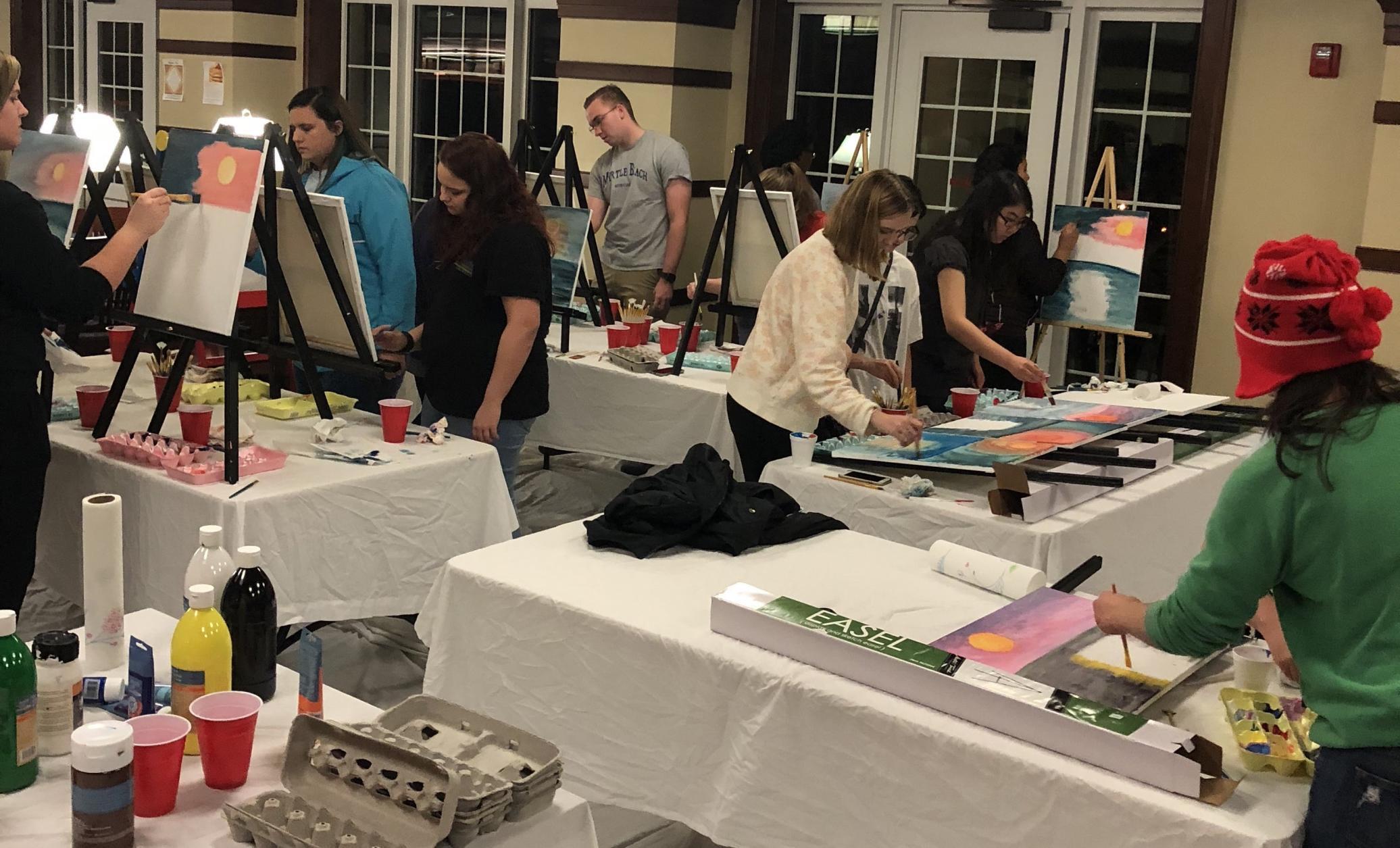 December art class in Rutherford Hall