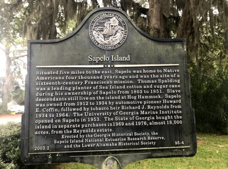 Sapelo Island historical marker
